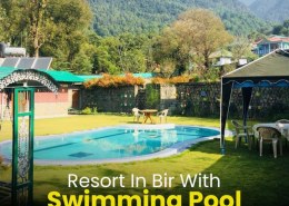 Relaxing Resorts In Bir With Swimming Pool & Mountain Views